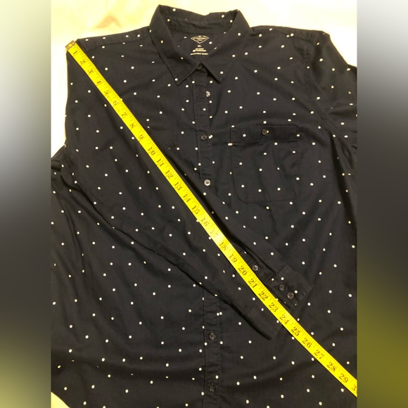 St. John’s Bay, XL, blue & white polka dot button up blouse - Picture 7 of 13